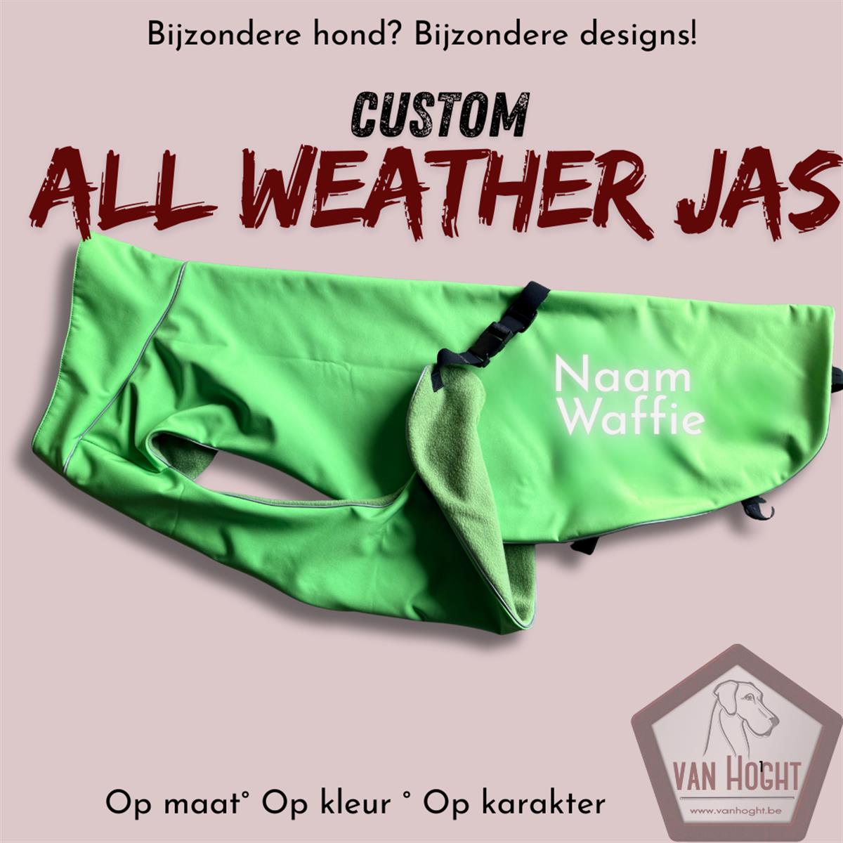 Custom All weather jas - 90 cm lime/groen